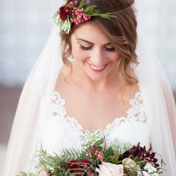 English Net Wedding Veil Cathedral Veil Bride - Picture 4 of 7